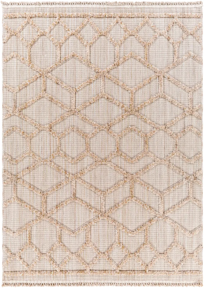 Zaragoza Beige Indoor 7'10" x 10' Machine Woven Rug