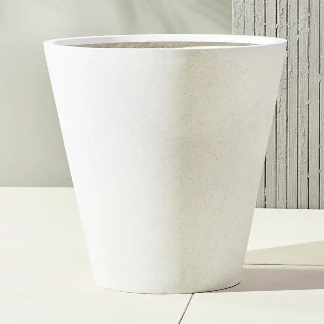 Shore White Cement Indoor/Outdoor XL Planter 30"H Set of 2