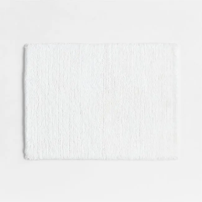 Rylan Organic Cotton White Bath Mat 18"x24"