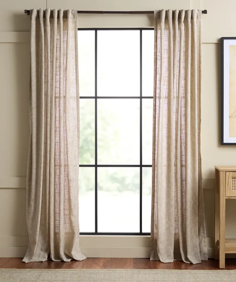 Ayla Window Panels 52x84", Set of 2 - Light Brown