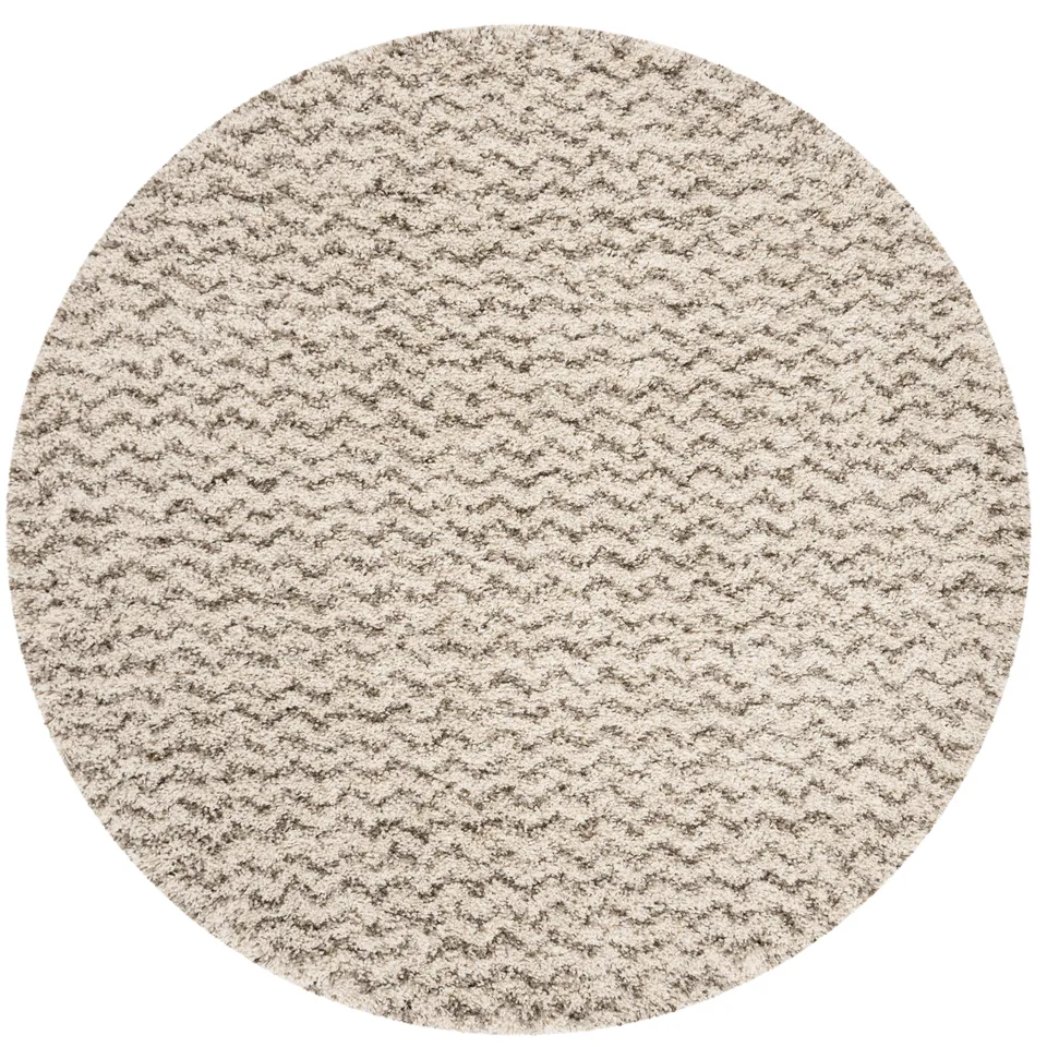 Arlo Home Woven Area Rug, SGH330A, Ivory/Grey,  5' X 5' Round