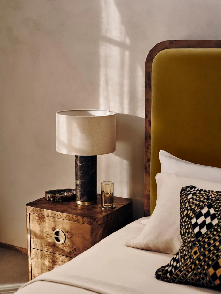 Remi Stone Table Lamp, Brown, US