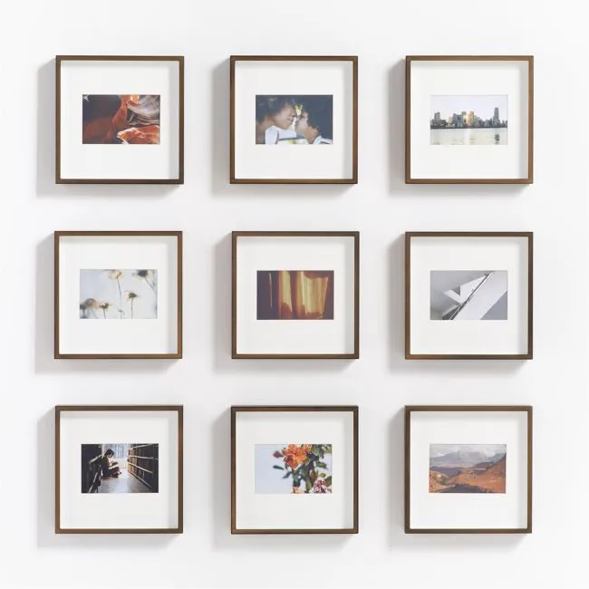 9-Piece Brushed Antique Bronze 4x6 Gallery Wall Frame Set