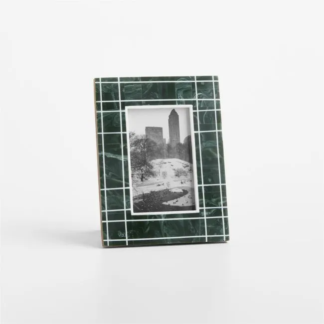 Plaid Green Resin Picture Frame 4"x6"