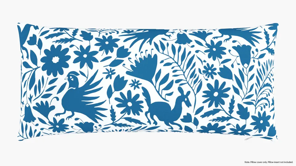 Throw Pillow Cover 14" x 30", Cerulean Frida, 14" x 30"