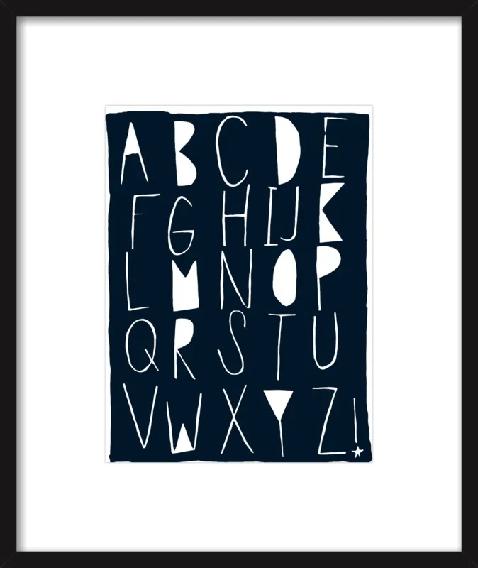 ABC Chart- Navy by Kate Roebuck for Artfully Walls