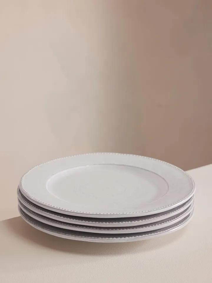 Hillcrest Dinner Plate, White, Set of Four