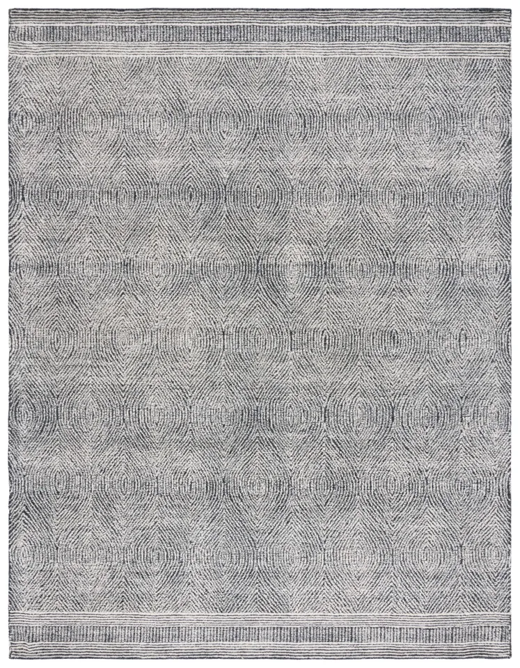 Safavieh Couture Abstract Collection Hand Tufted Area Rug, Ivory / Charcoal, 6' x 9'