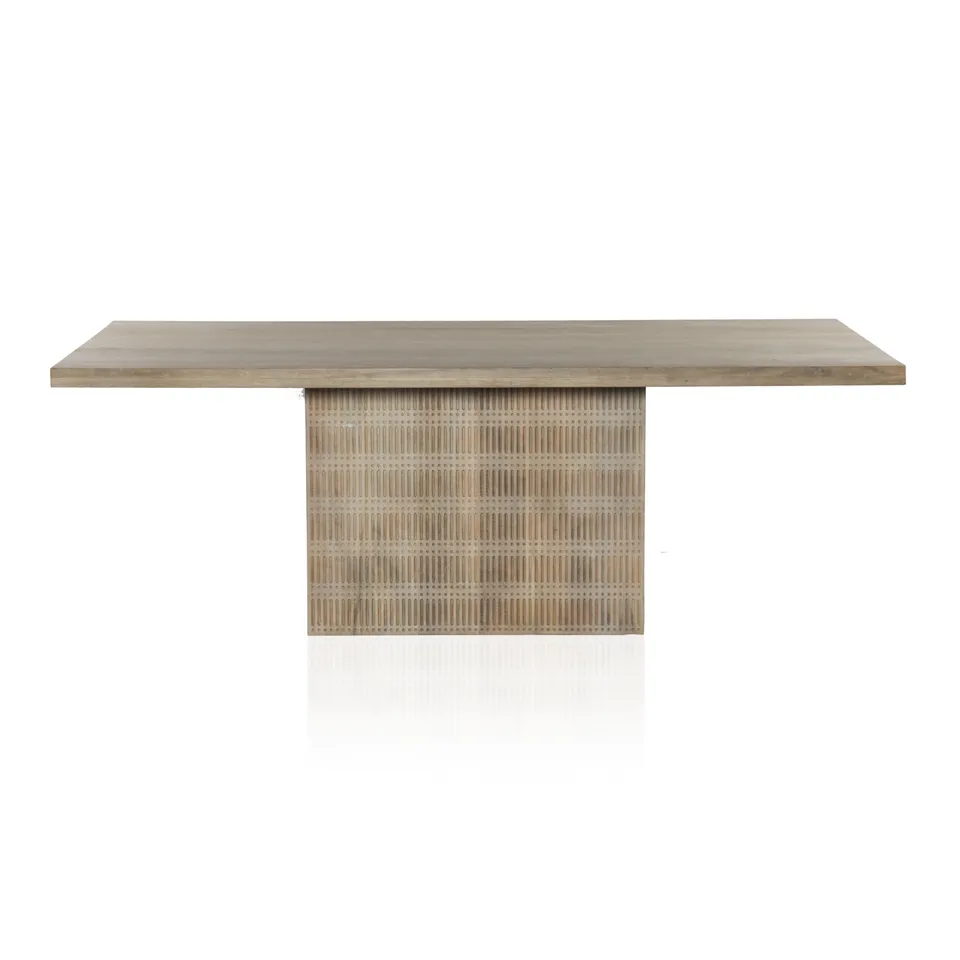 Kelby Dining Table 84"-Lght Wsh Crvd