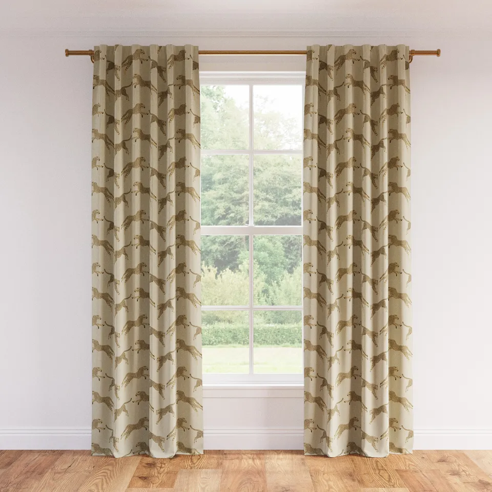 Printed Linen Curtain, Desert Cheetah, 50" x 108", Blackout