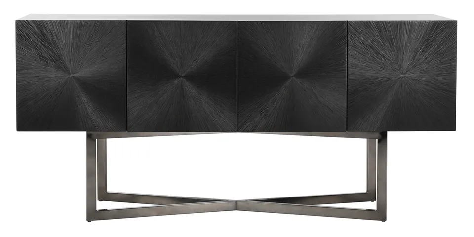Zena Black Nickel Buffet - Wenge Oak - Safavieh