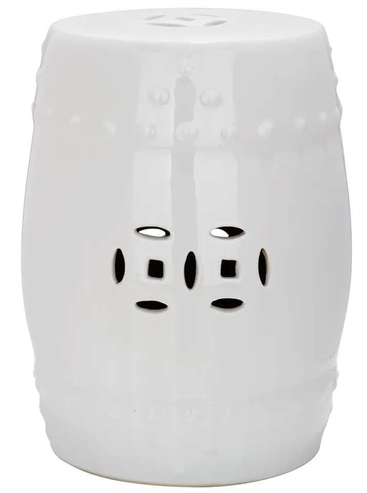Modern Ming Garden Stool - White