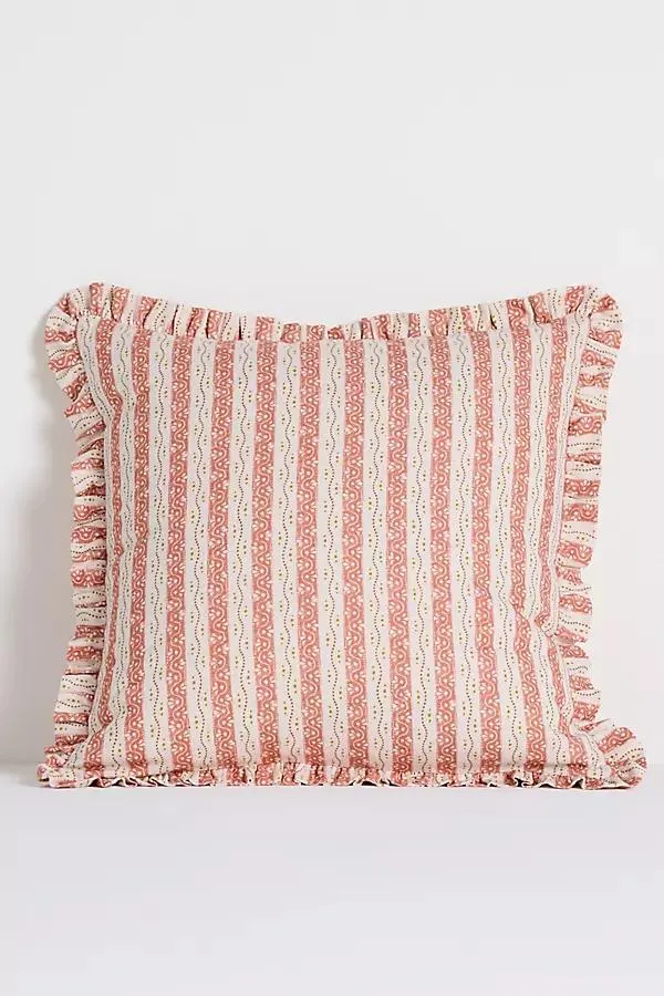 Ivy Cotton Printed Ruffle Pillow
