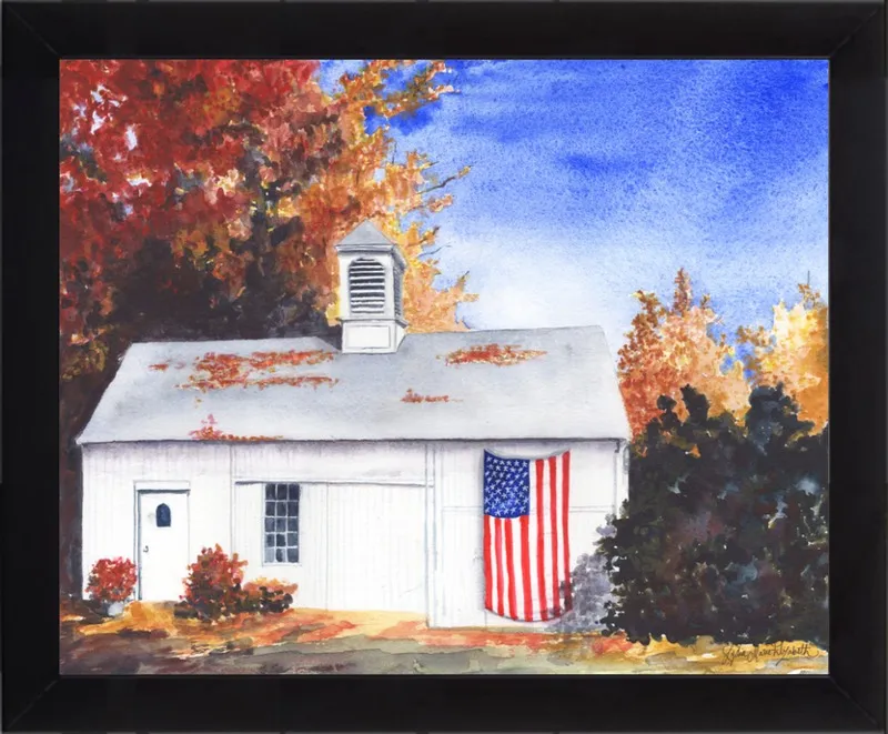 The Ross Barn in Fall by Lydia Marie Elizabeth for Artfully Walls