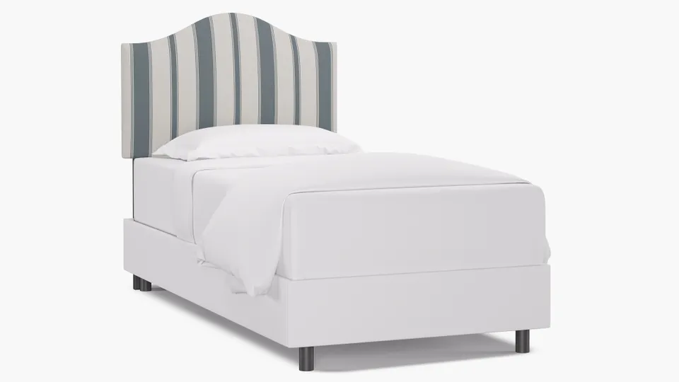 Camelback Headboard, French Blue Clarence Stripe, Twin