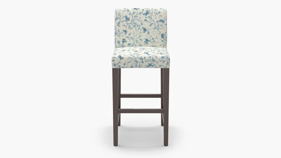 Signature Dining Bar Stool, Delft Mariposa, Espresso Square Tapered Leg