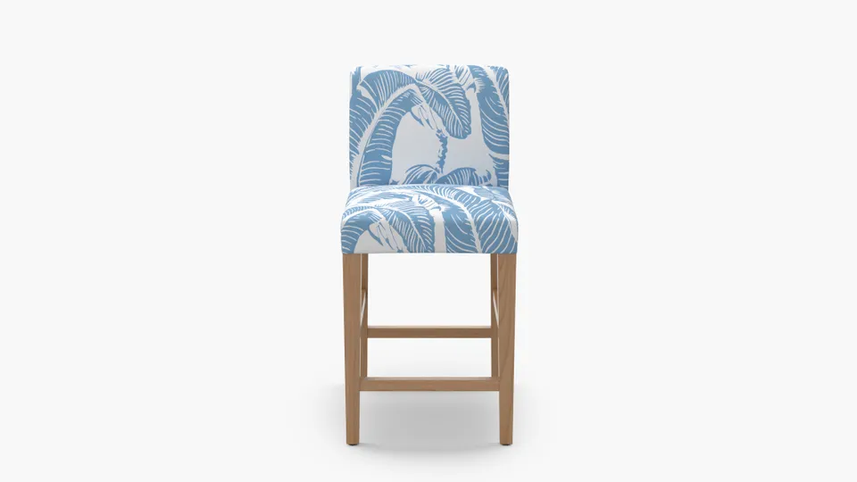 Signature Dining Counter Stool, Cornflower Martinique® Encore, Natural Square Tapered Leg
