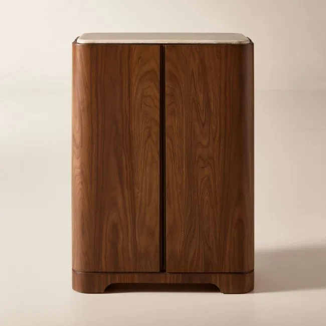 Rio 29" Onyx and Walnut Entryway Cabinet