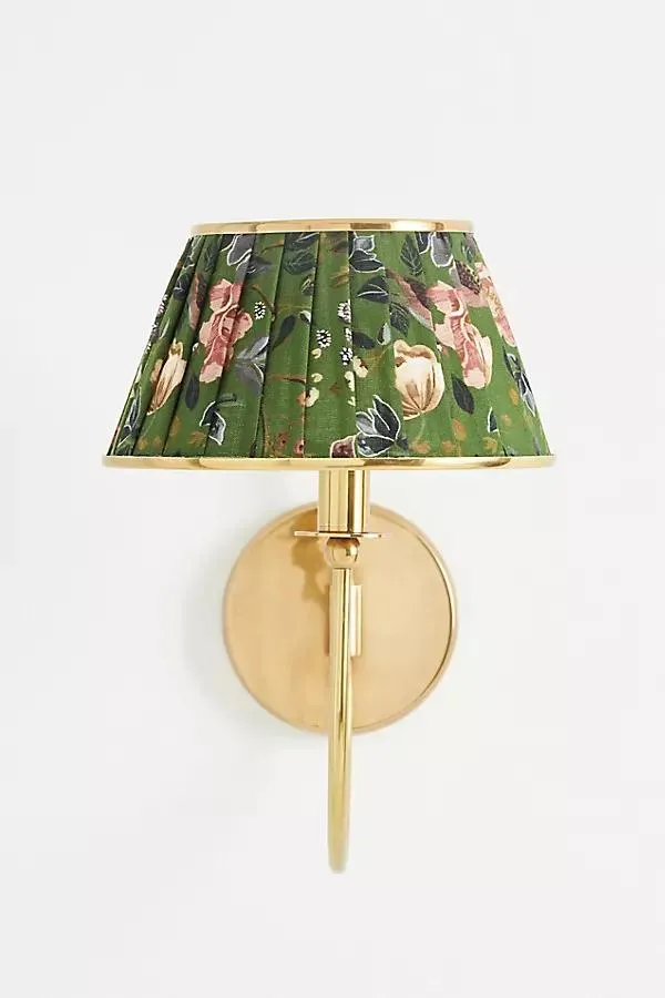 Lee Brass Fabric Shade Sconce Wall Light