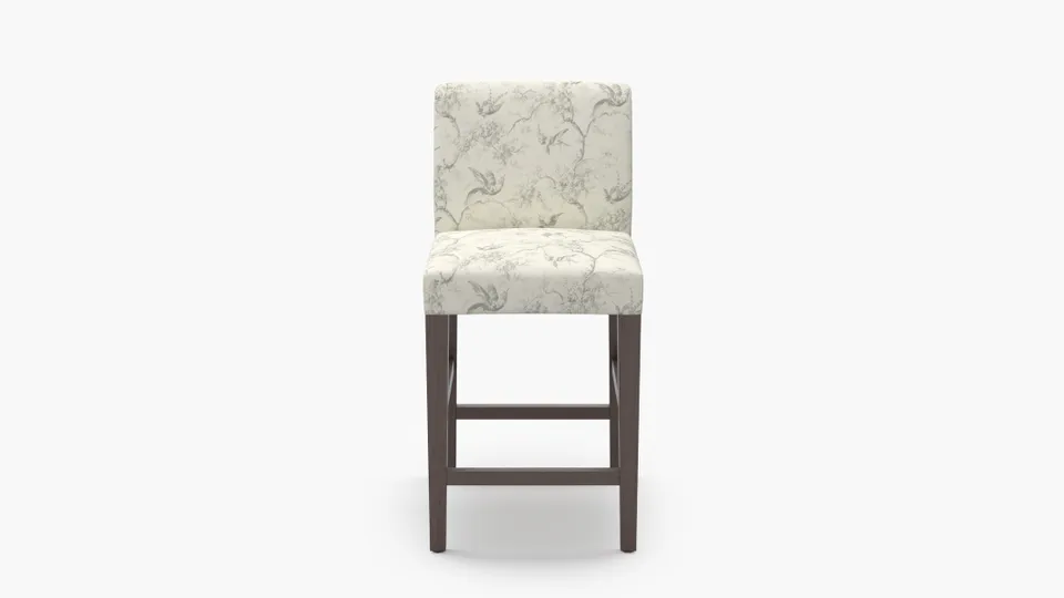 Signature Dining Counter Stool, Cream Swallows, Espresso Square Tapered Leg