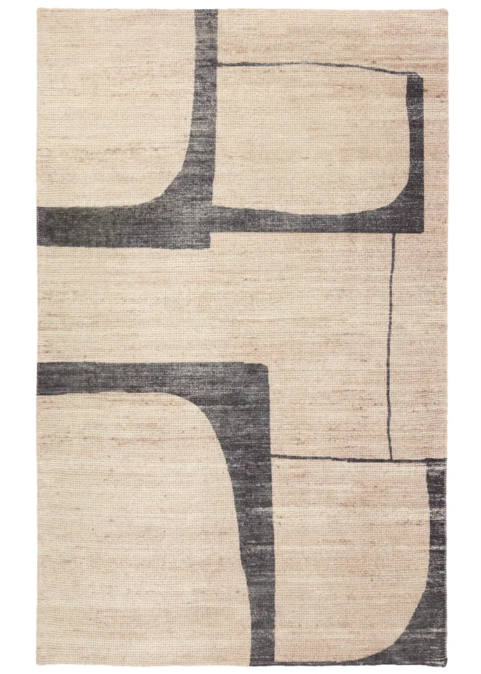 Braith THO07 Handmade Abstract Tan Area Rug (7'9"x9'9")