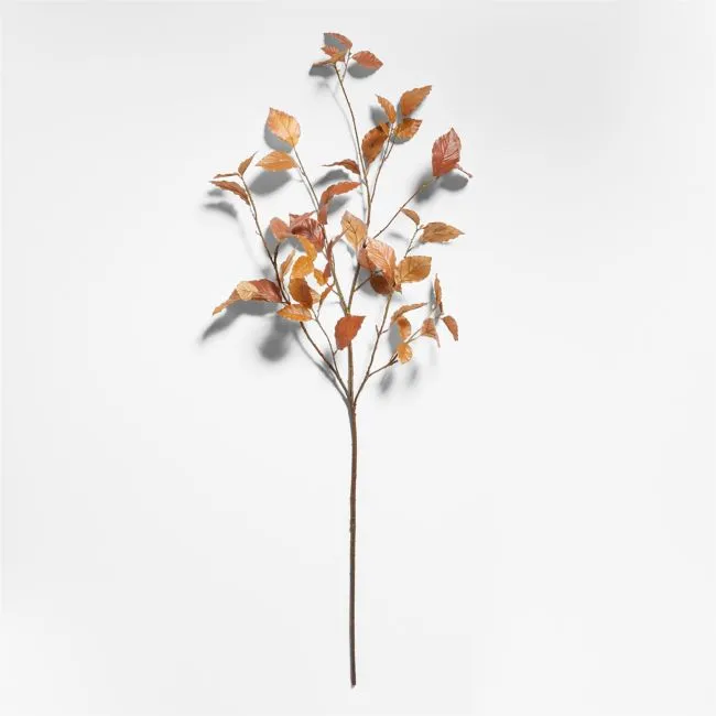 Faux Small Golden Leaf Branch 40"