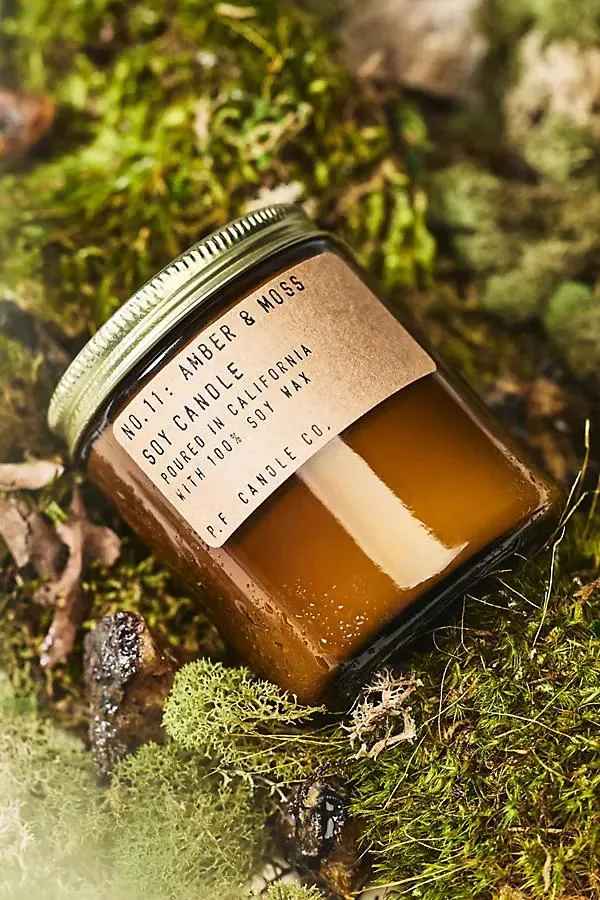 Woody Amber & Moss Glass Candle