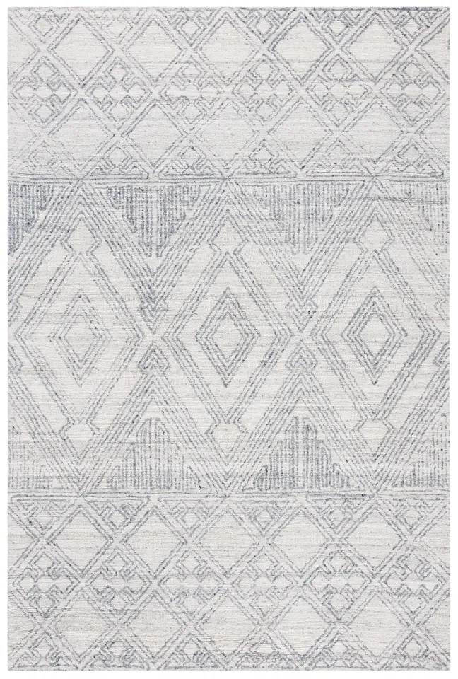 Safavieh Couture Abstract Collection Hand Tufted Area Rug, Ivory / Grey, 5' x 8'