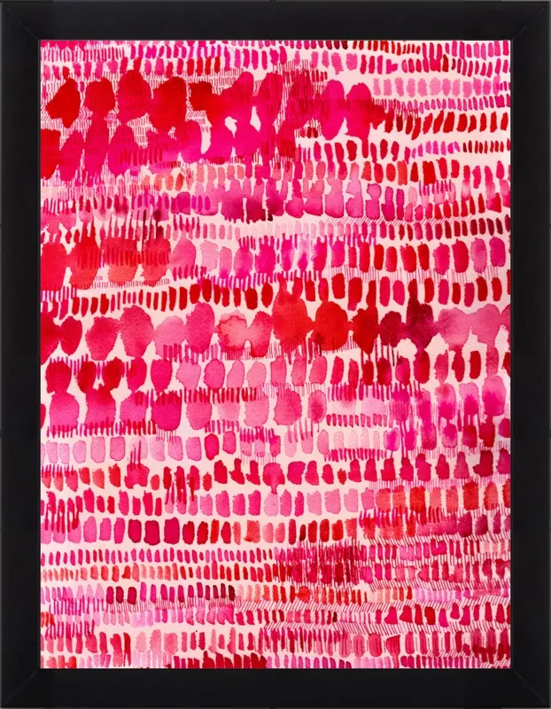 Pink and Red Watercolor Patterns Wall Art  by Paula Mills for Artfully Walls