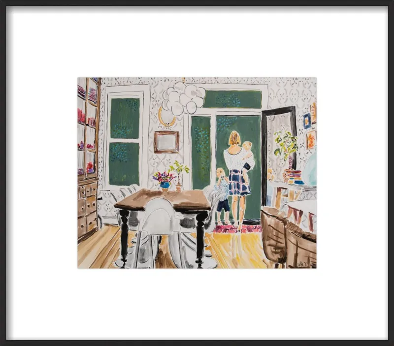 Dining Room with Wallpaper by Kate Lewis for Artfully Walls