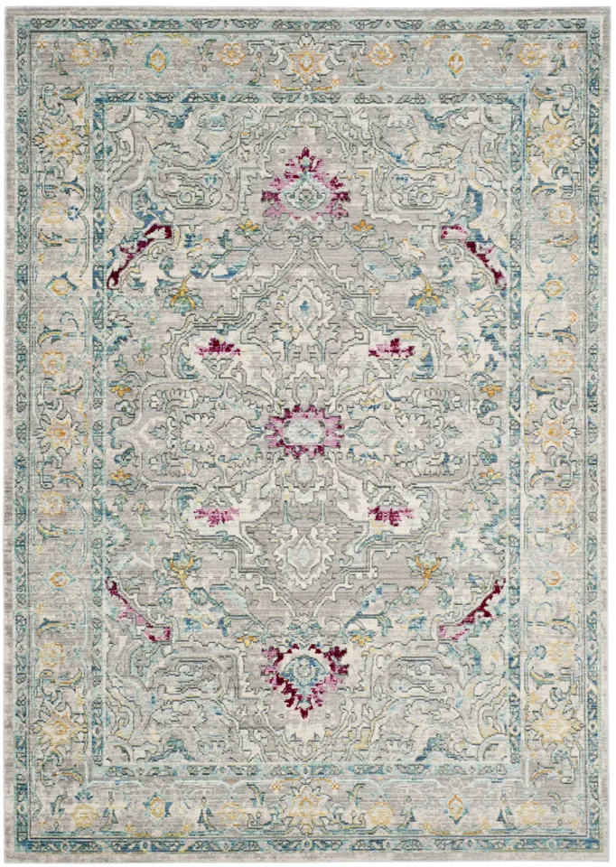 Arlo Home Woven Area Rug, MYS922R, Grey/Multi,  5' X 8'
