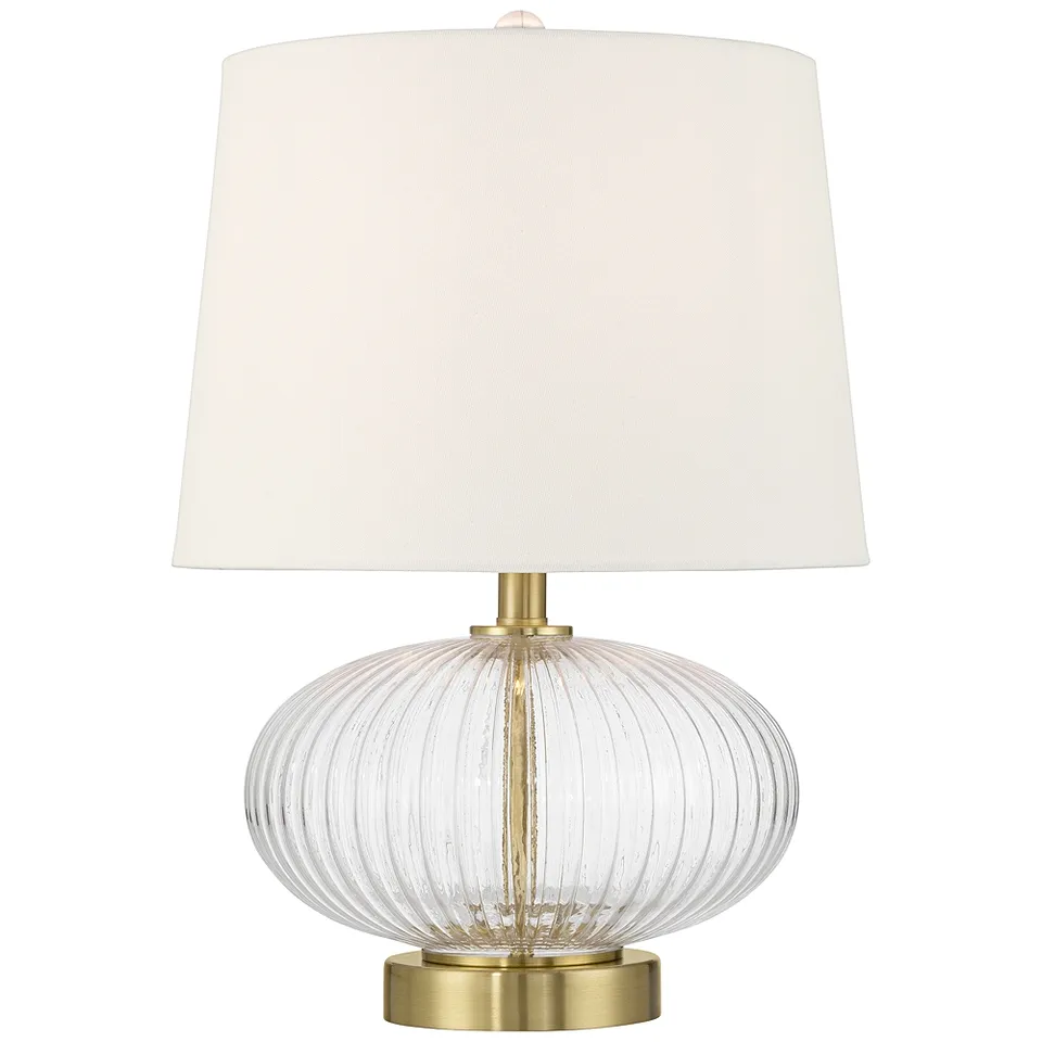 Darrah 20" High Clear Fluted Glass Table Lamp
