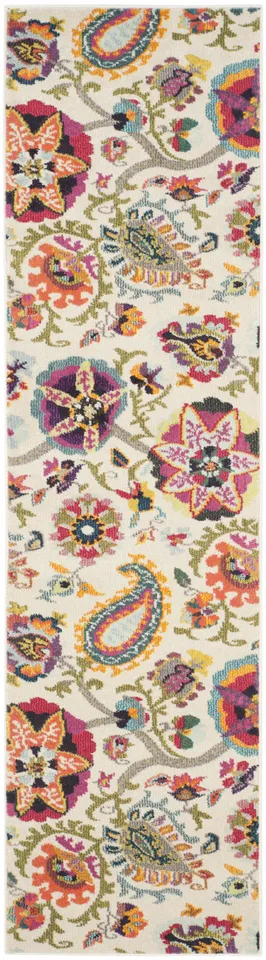 Arlo Home Woven Area Rug, MNC229A, Ivory/Multi,  2' 2" X 12'