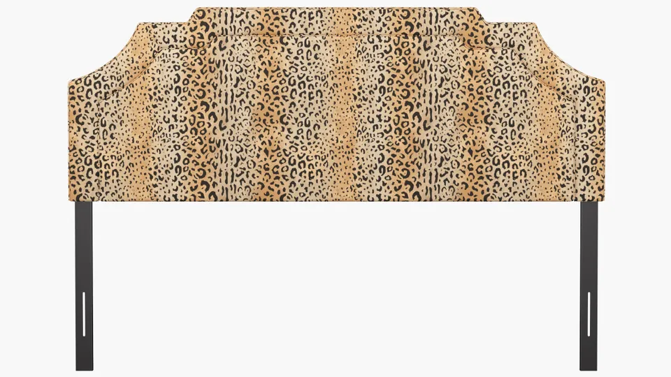 Art Deco Headboard, Leopard, King