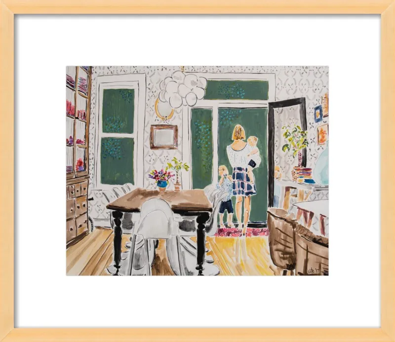 Dining Room with Wallpaper by Kate Lewis for Artfully Walls