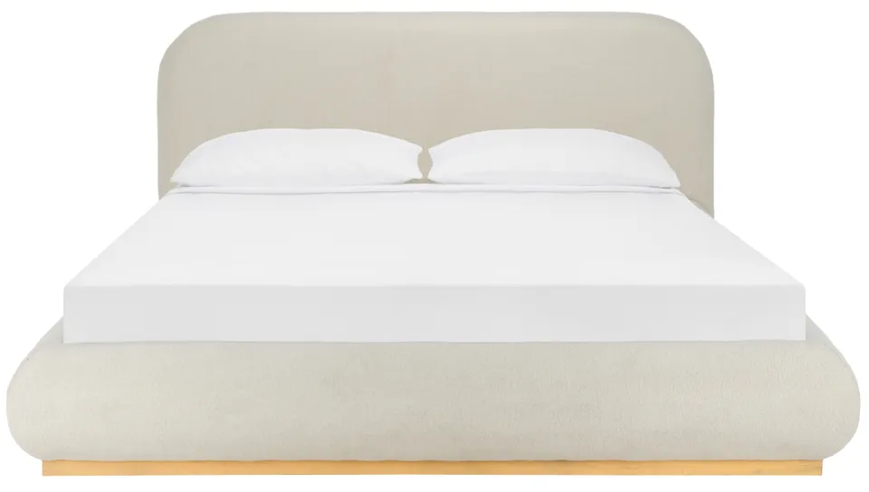Jennabryanna Boucle Bed - Tan/Natural
