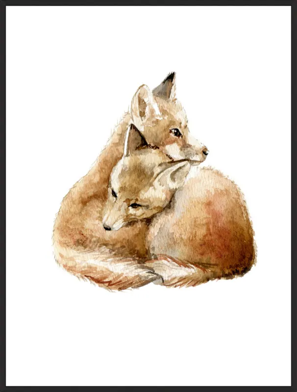 Cuddling Foxes by Lauren Rogoff for Artfully Walls