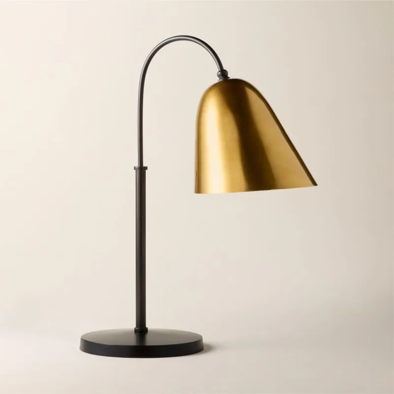 Jo Aged And Blackened Brass Table Lamp by Kay Fisker 23"