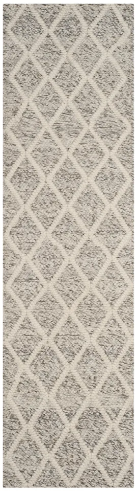 Arlo Home Hand Woven Area Rug, NAT711A, Ivory/Stone,  2' 3" X 8'