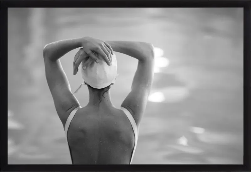 Woman Swimmer in a White Cap by Lucy Snowe for Artfully Walls