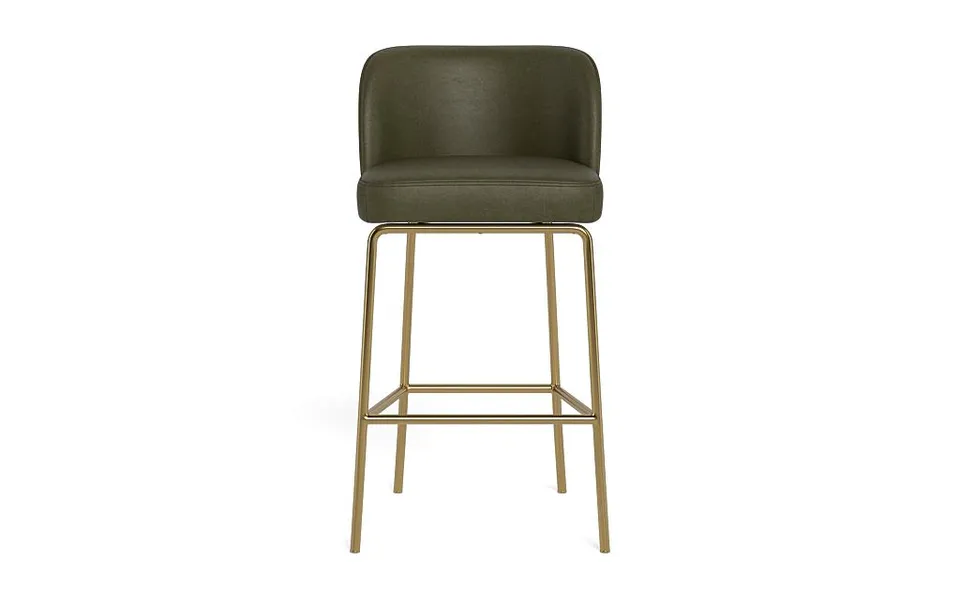 Graham Leather Metal Framed Upholstered Bar Stool