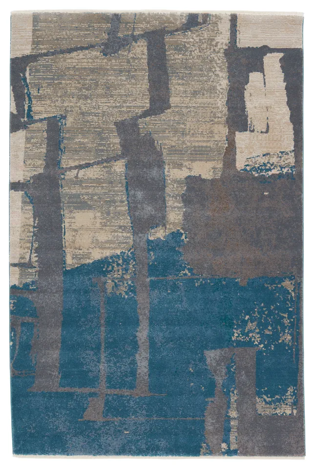 Nikki Chu by Lehana Abstract Blue/ Gray Area Rug (9'6"X12'7")