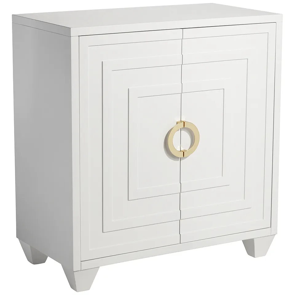 55 Downing Street Bertolli 30" Wide White Modern Luxe Accent Cabinet