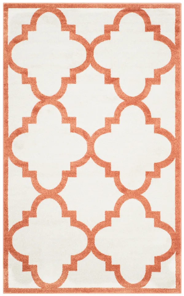 Arlo Home Indoor/Outdoor Woven Area Rug, AMT423F, Beige/Orange,  6' X 9'