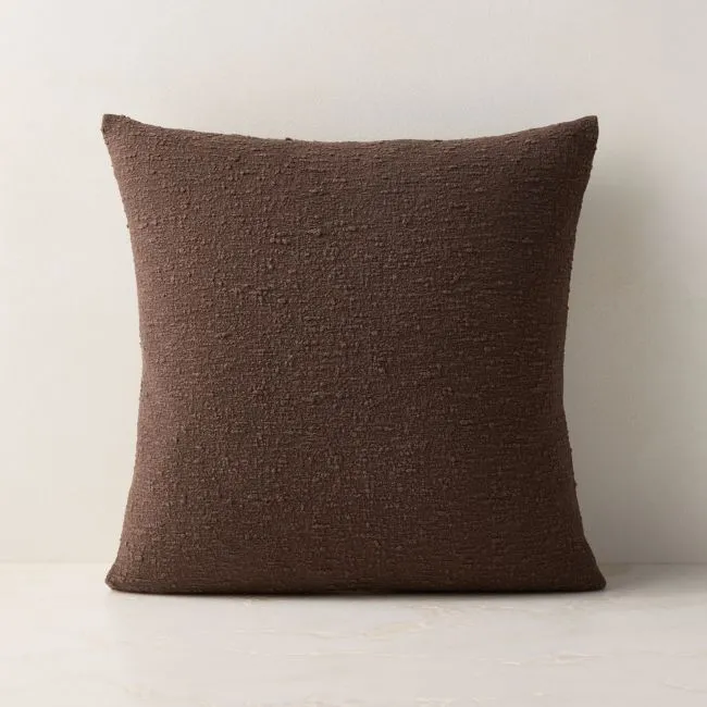 Chocolate Brown Boucle Throw Pillow Cover 18"x18"