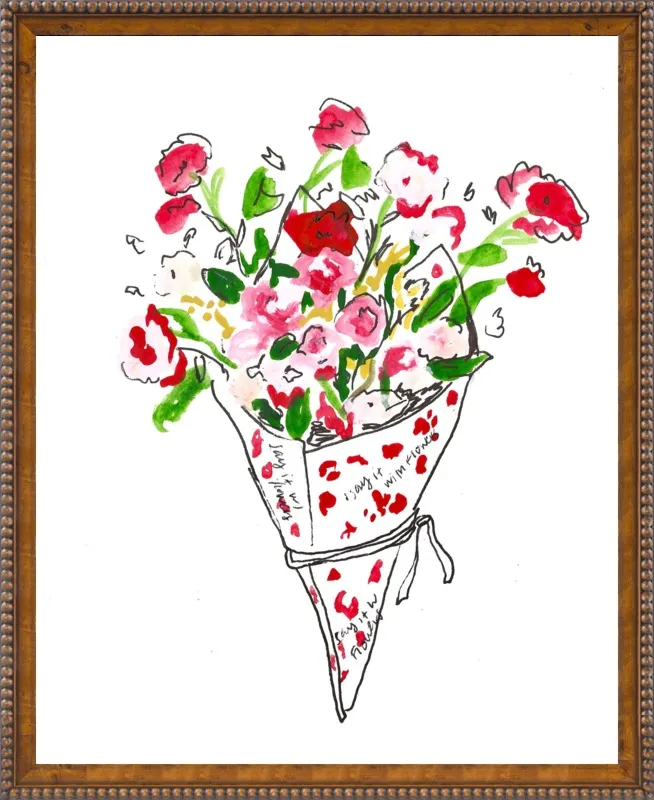 Bodega Flowers in Pink and Red by Larsen McDowell for Artfully Walls