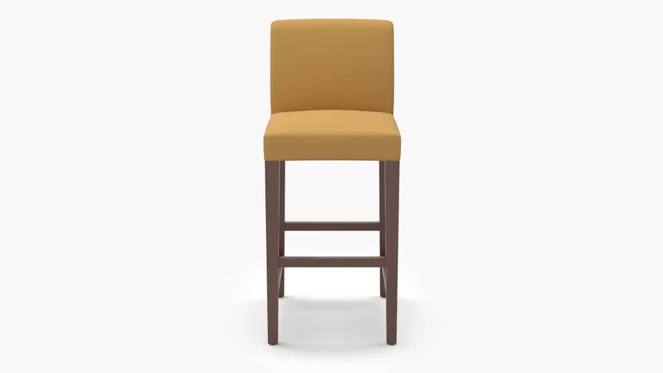 Signature Dining Bar Stool, French Yellow Everyday Linen, Walnut Square Tapered Leg