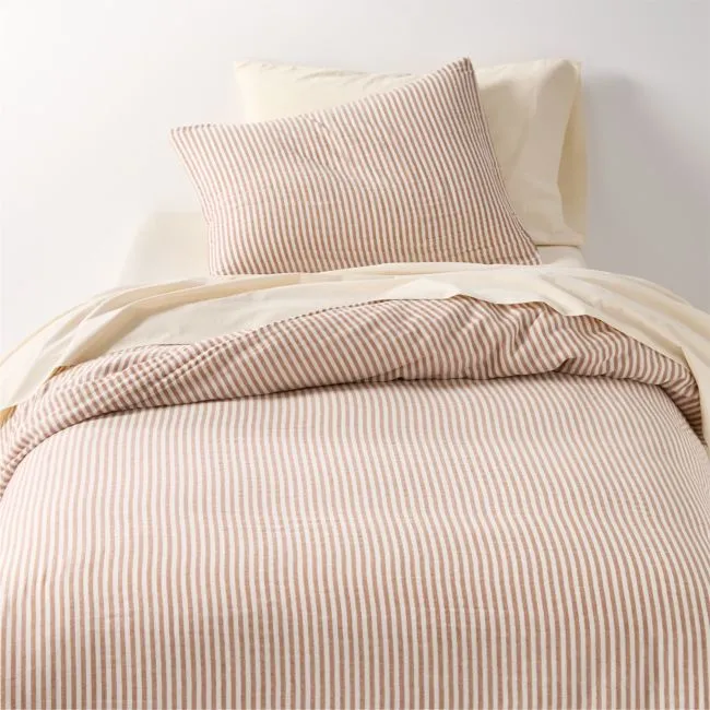 Supersoft Brulee Brown Striped Gauze Kids Full/Queen Duvet