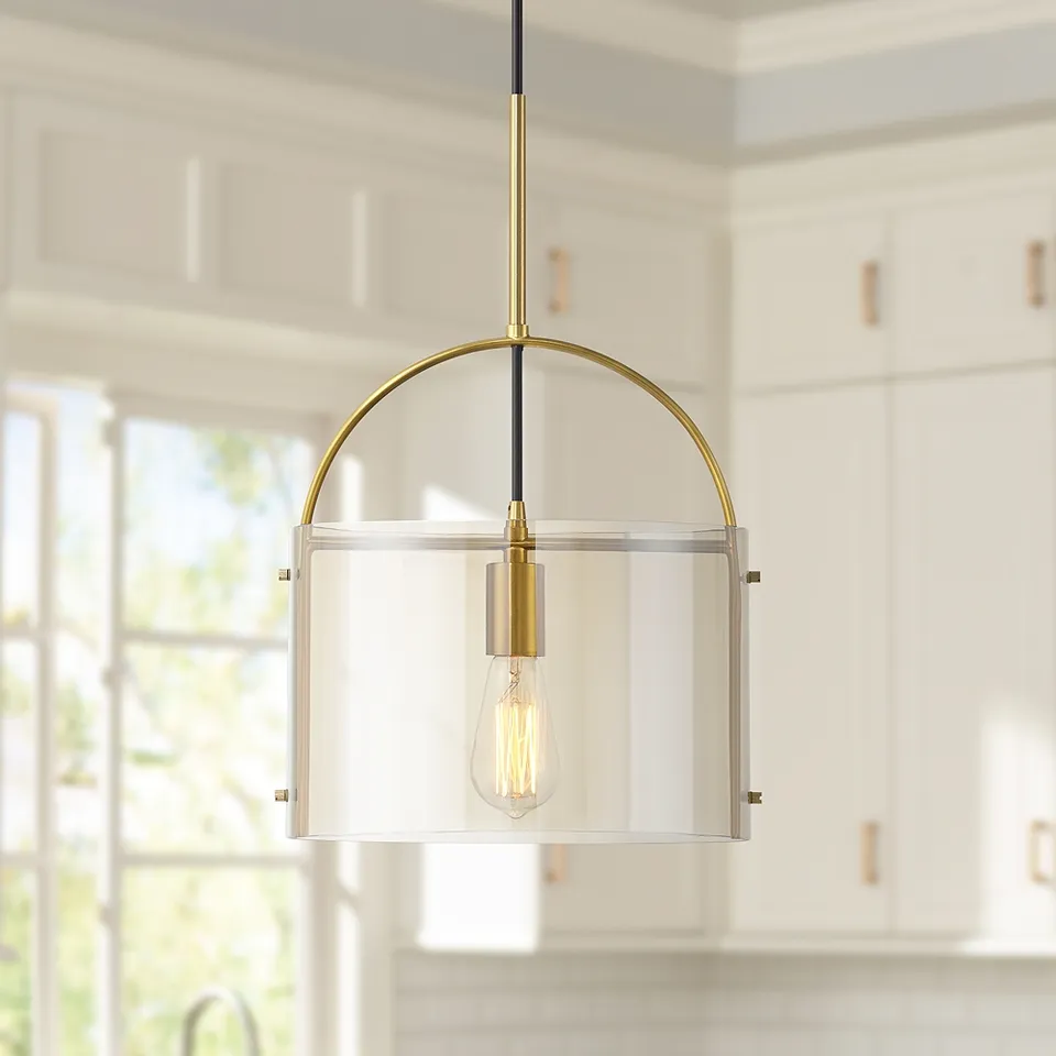Ibarra 11 3/4" Wide Soft Gold and Cognac Glass Mini Pendant
