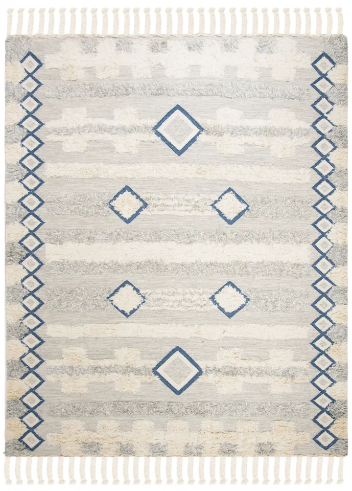 Arlo Home Hand Knotted Area Rug, KNY909F, Grey/Ivory,  8' X 10'